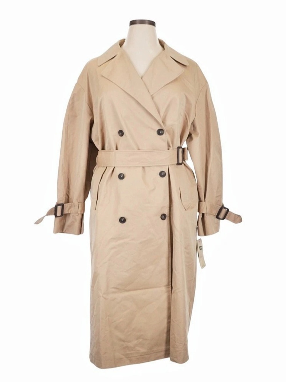 Levi’s Double-Breasted Maxi Trench Coat in Beige NWT